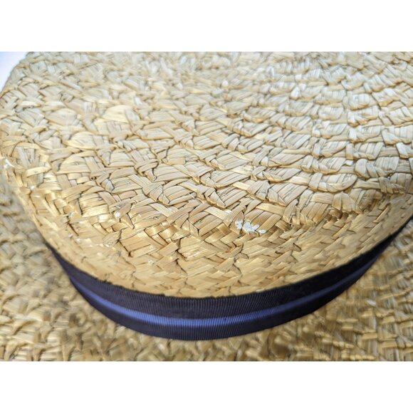 Men's Antique Royal Scot Vintage Gatsby Straw Boater Hat (size 6 7/8) AS IS - Picture 10 of 15